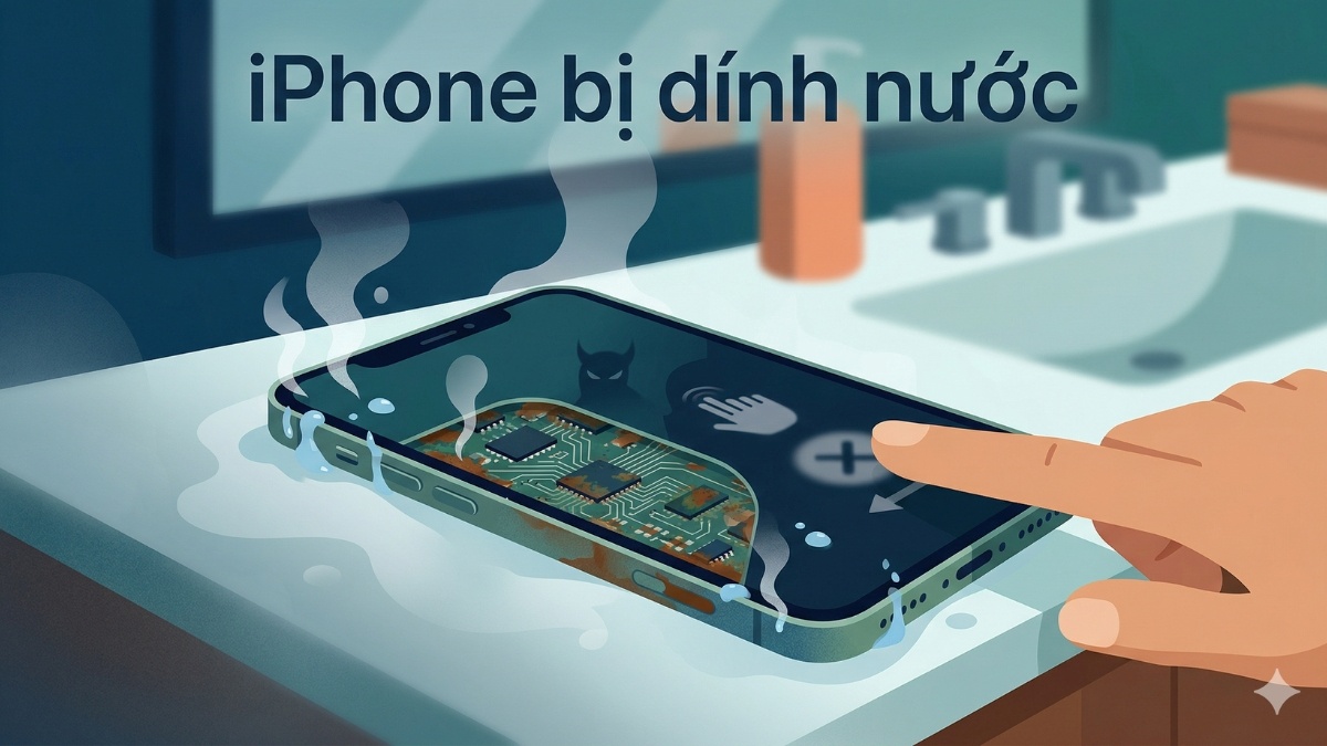 iPhone bị dính nước khiến màn hình iPhone bị liệt 1 góc