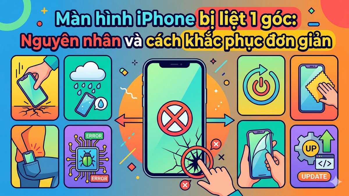 Màn hình iPhone bị liệt 1 góc: Nguyên nhân và cách khắc phục