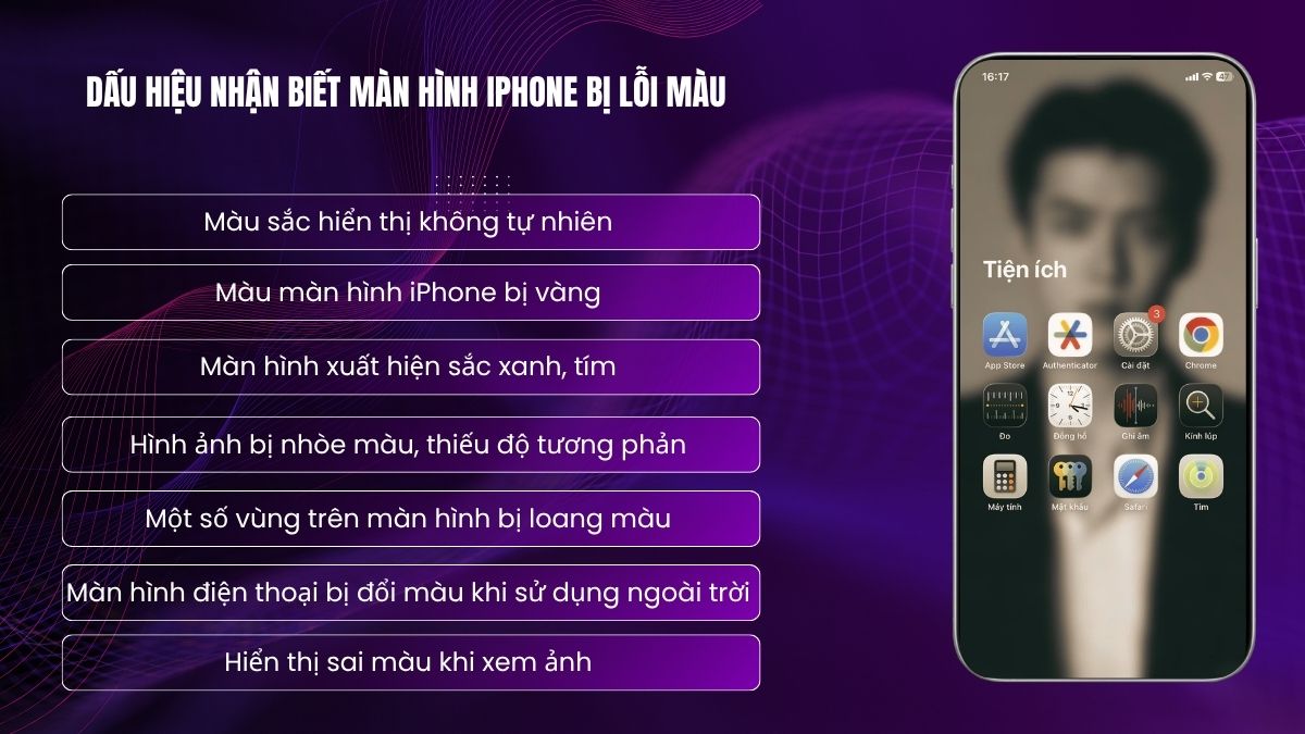 Dấu hiệu nhận biết màn hình iPhone bị lỗi màu