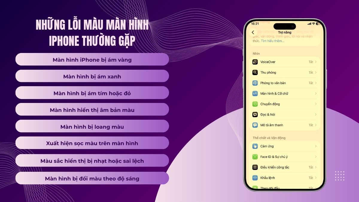Những lỗi màu màn hình iPhone thường gặp