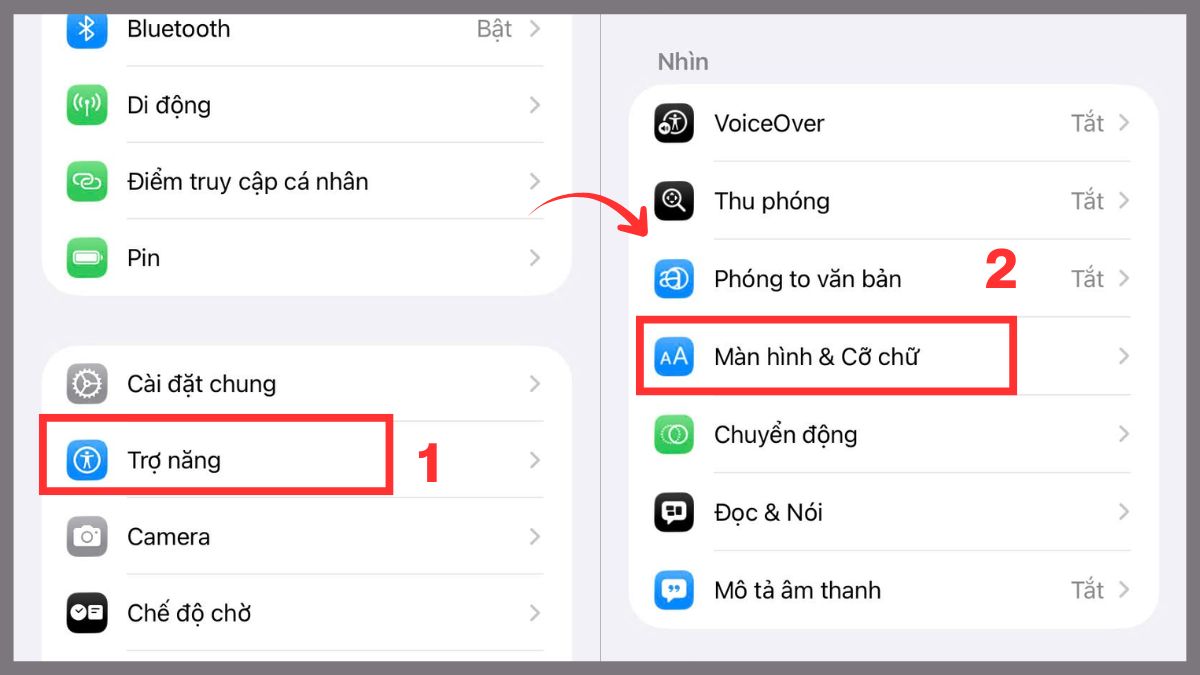 Cài lại bộ lọc màu khi màn hình iPhone bị lỗi màu - bước 1