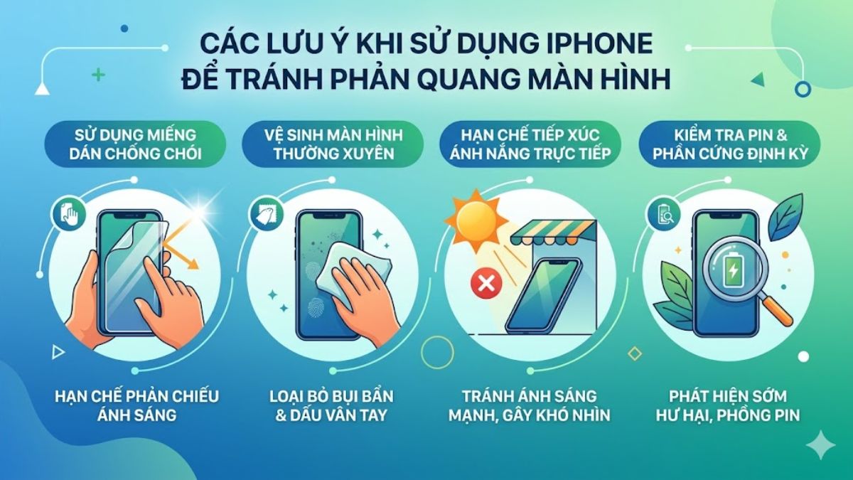 Các lưu ý khi sử dụng iPhone để không bị phản quang màn hình