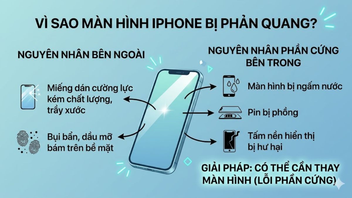 Lý do màn hình iPhone bị phản quang