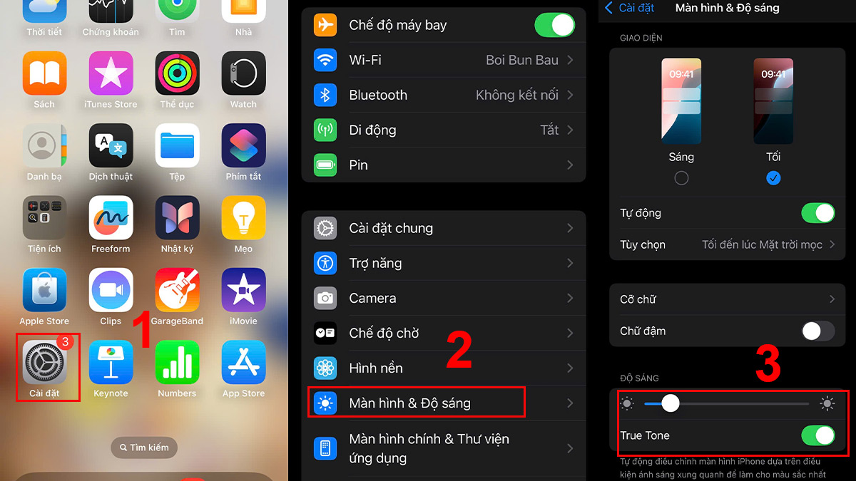 Tắt chế độ True Tone khi màn hình iPhone bị vàng
