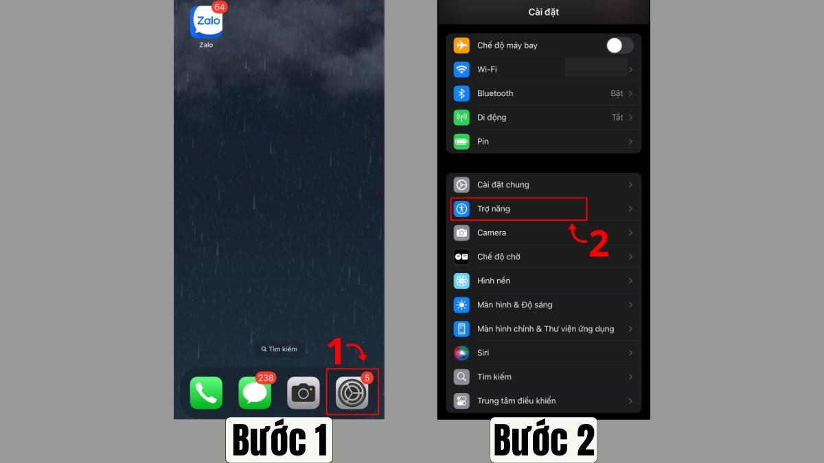 Tắt độ sáng tự động để khắc phục lỗi màn hình iPhone chớp nhanh liên tục - bước 1