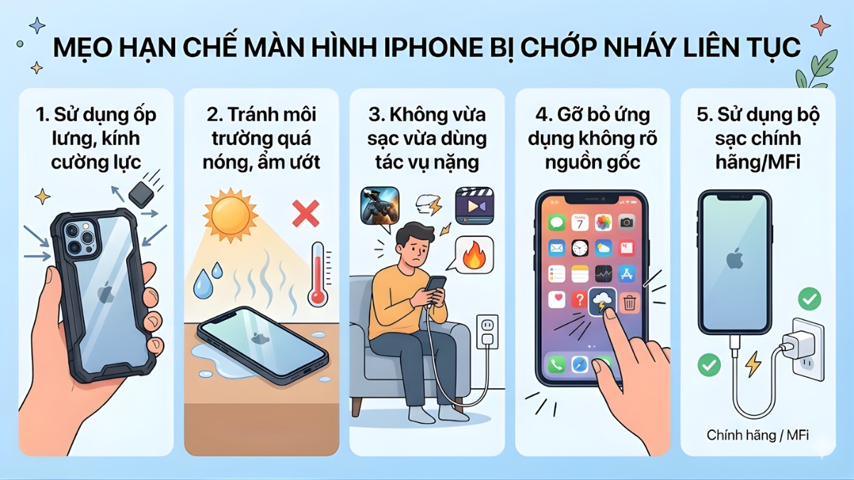 Một số mẹo hạn chế màn hình iPhone bị chớp nháy liên tục