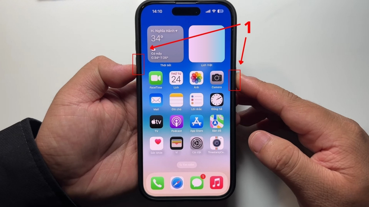 Khởi động lại máy để khắc phục lỗi màn hình iPhone chớp nhanh liên tục - bước 1