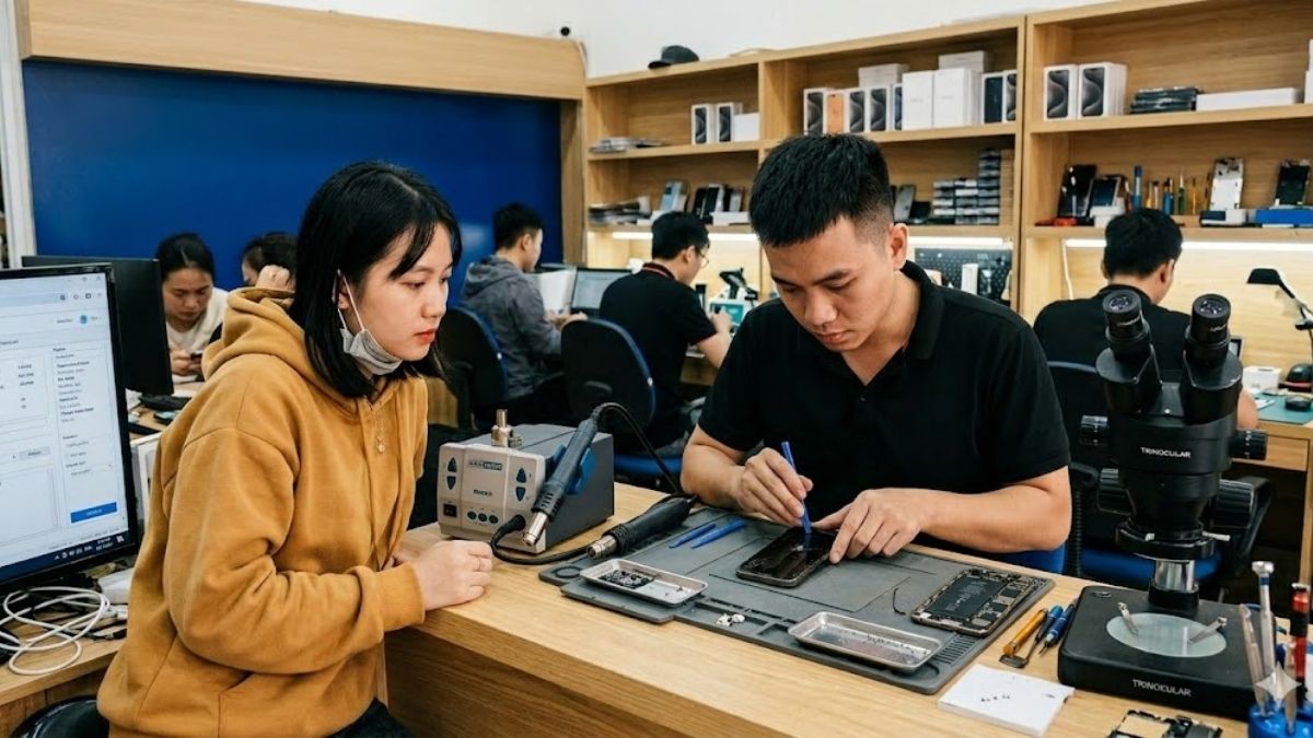Mang đến cửa hàng sửa chữa uy tín để khắc phục màn hình iPhone không vuốt được