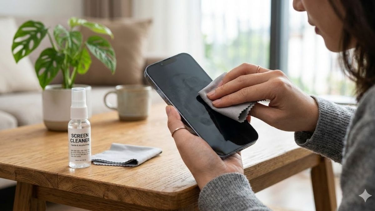 Vệ sinh màn hình và tay để khắc phục màn hình iPhone không vuốt được