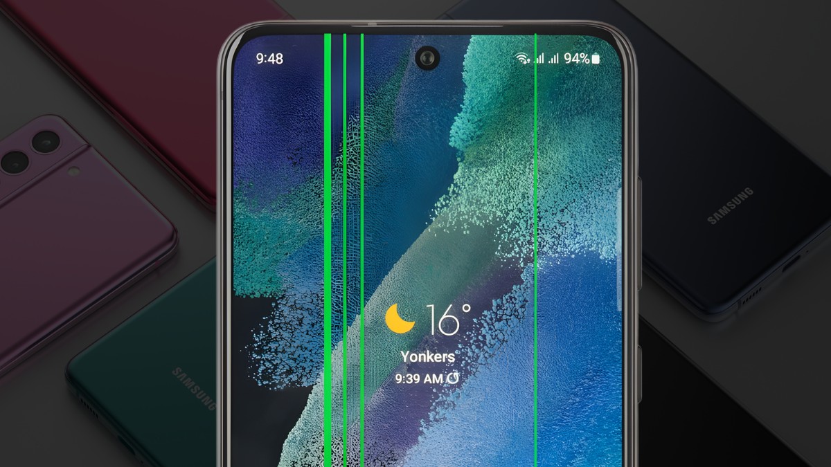 Hiện tượng màn hình Samsung S21 FE bị sọc 