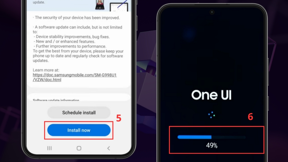 Cập nhật hệ điều hành khi màn hình Samsung S21 FE bị sọc - bước 3