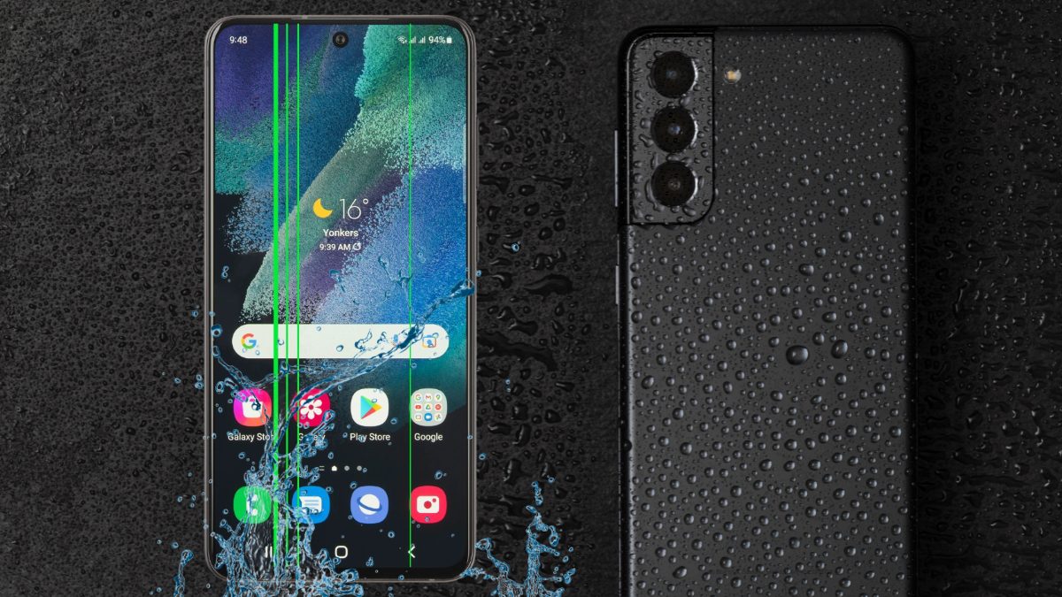 Màn hình Samsung S21 FE bị sọc do ngấm nước