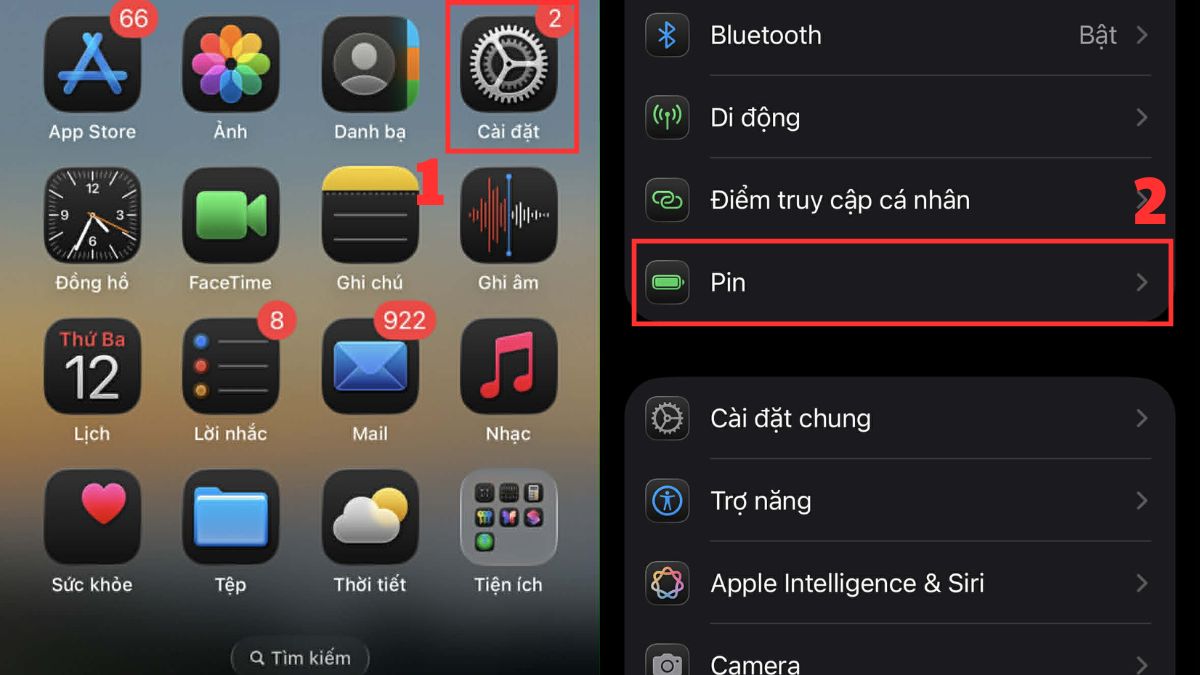 Tắt chế độ tiết kiệm pin iPhone khi mạng yếu - bước 1
