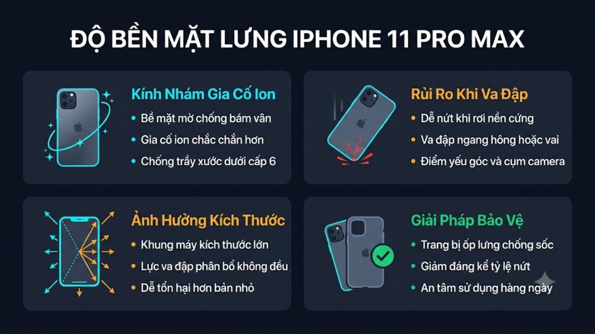 Rủi ro khi va đập mặt lưng iPhone 11 Pro Max
