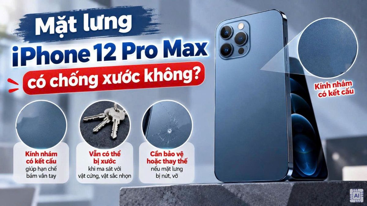 Mặt lưng iPhone 12 Pro Max không có chống xước tuyệt đối