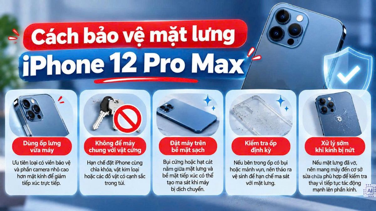 Cách bảo vệ mặt lưng iPhone 12 Pro Max