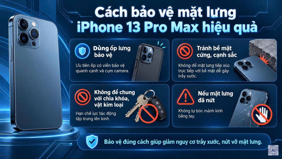Cách bảo vệ mặt lưng iPhone 13 Pro Max hiệu quả
