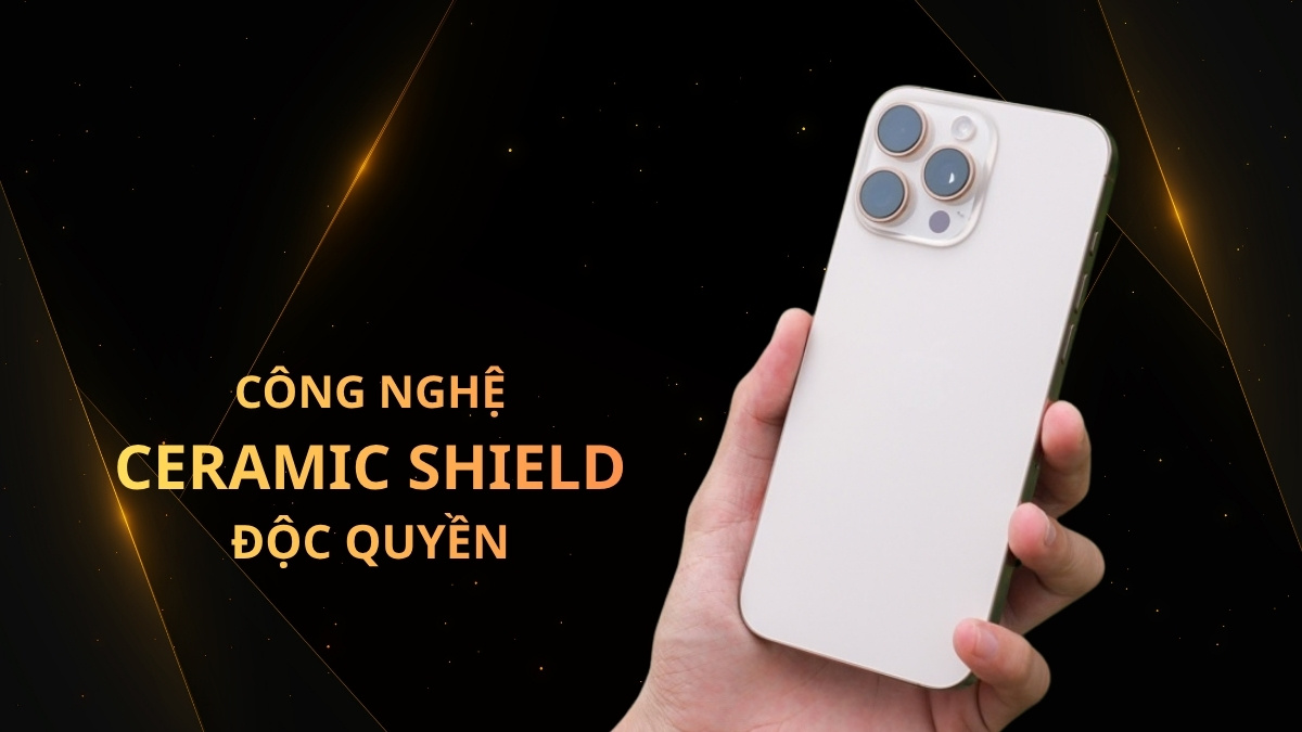 Mặt lưng iPhone 16 Pro Max làm bằng chất liệu cường lực nhám