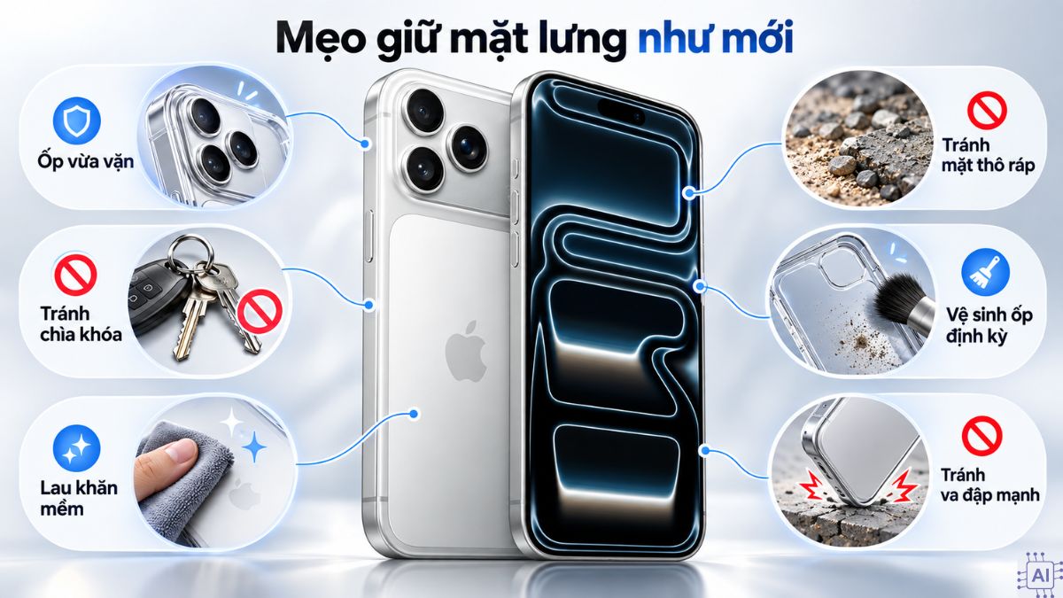 Mẹo bảo vệ mặt lưng iPhone 17 Pro Max luôn như mới