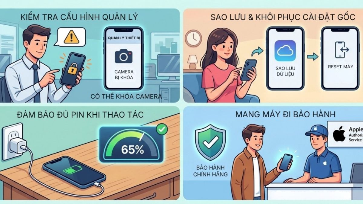 Lưu ý khi xử lý lỗi camera iPhone bị mất ứng dụng