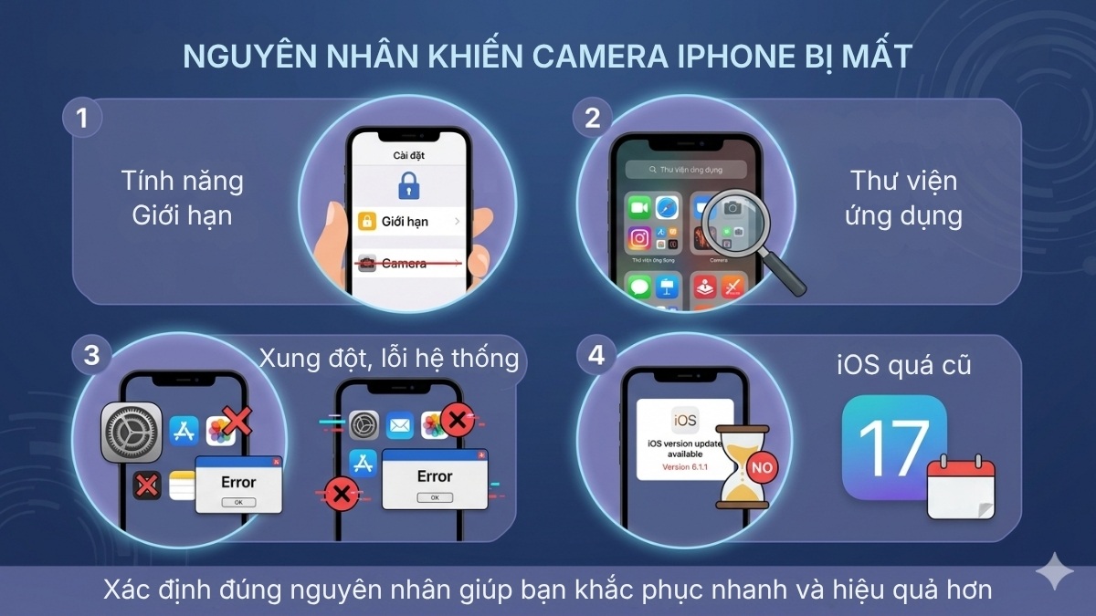 Nguyên nhân khiến camera iPhone bị mất