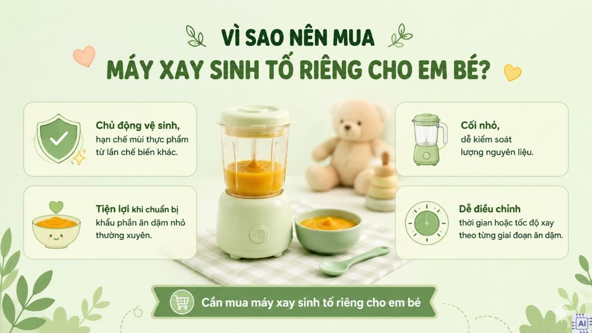 Lý do nên mua máy xay sinh tố riêng cho em bé