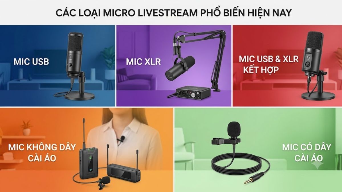 Các loại micro livestream phổ biến hiện nay
