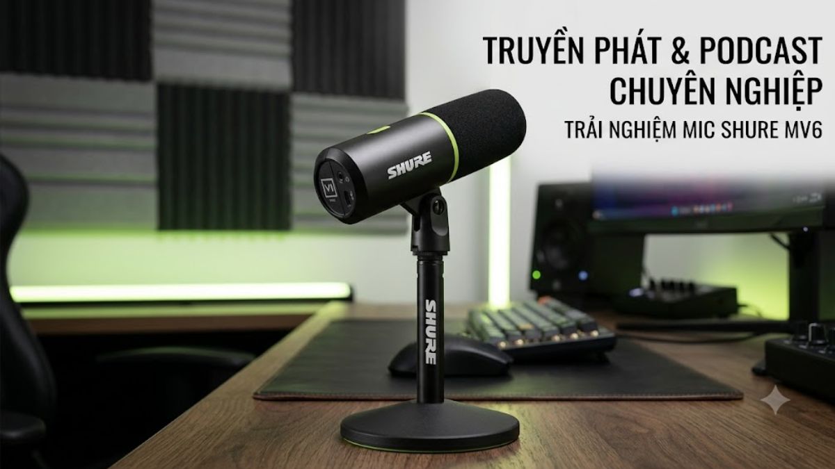Microphone thu âm Podcast/phòng thu/Livestream Shure MV6
