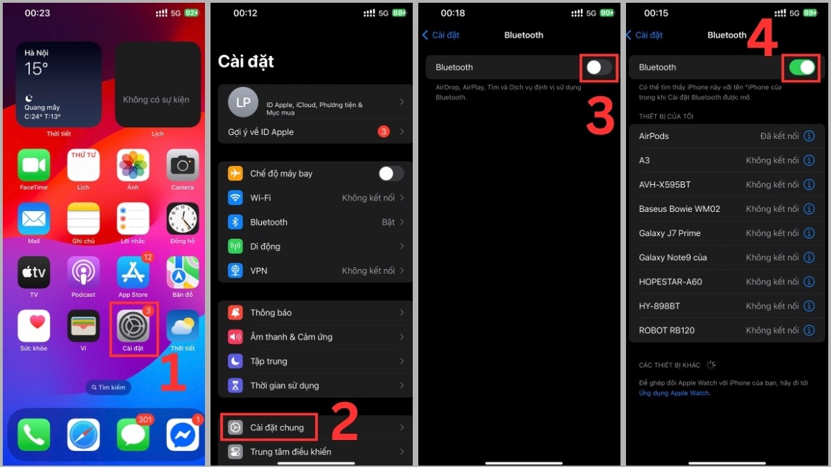 Thử AirPods trên thiết bị khác khi mic AirPods bị hư