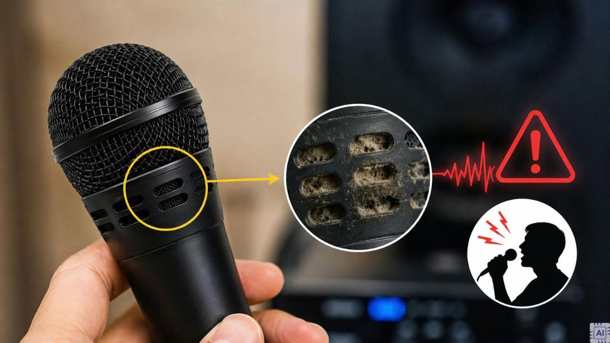 Micro karaoke bị hú rít do lỗi thoát hơi mic nghẽn