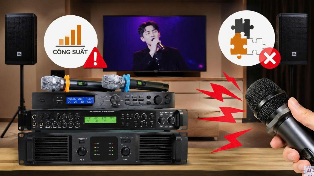 Micro karaoke bị hú rít do hệ thống thiếu công suất