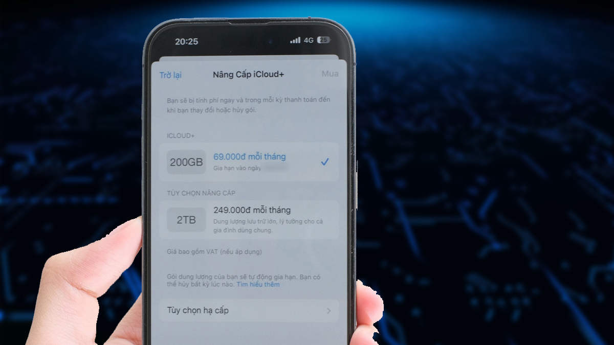 Các gói dung lượng iCloud trên iPhone 