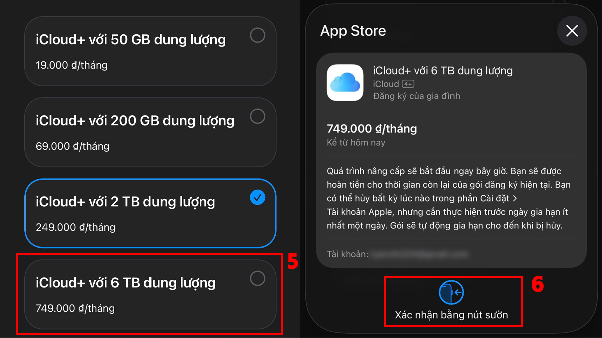 Cách mua dung lượng iPhone - bước 4
