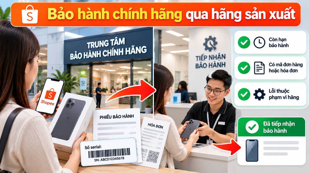 Bảo hành chính hãng qua hãng sản xuất