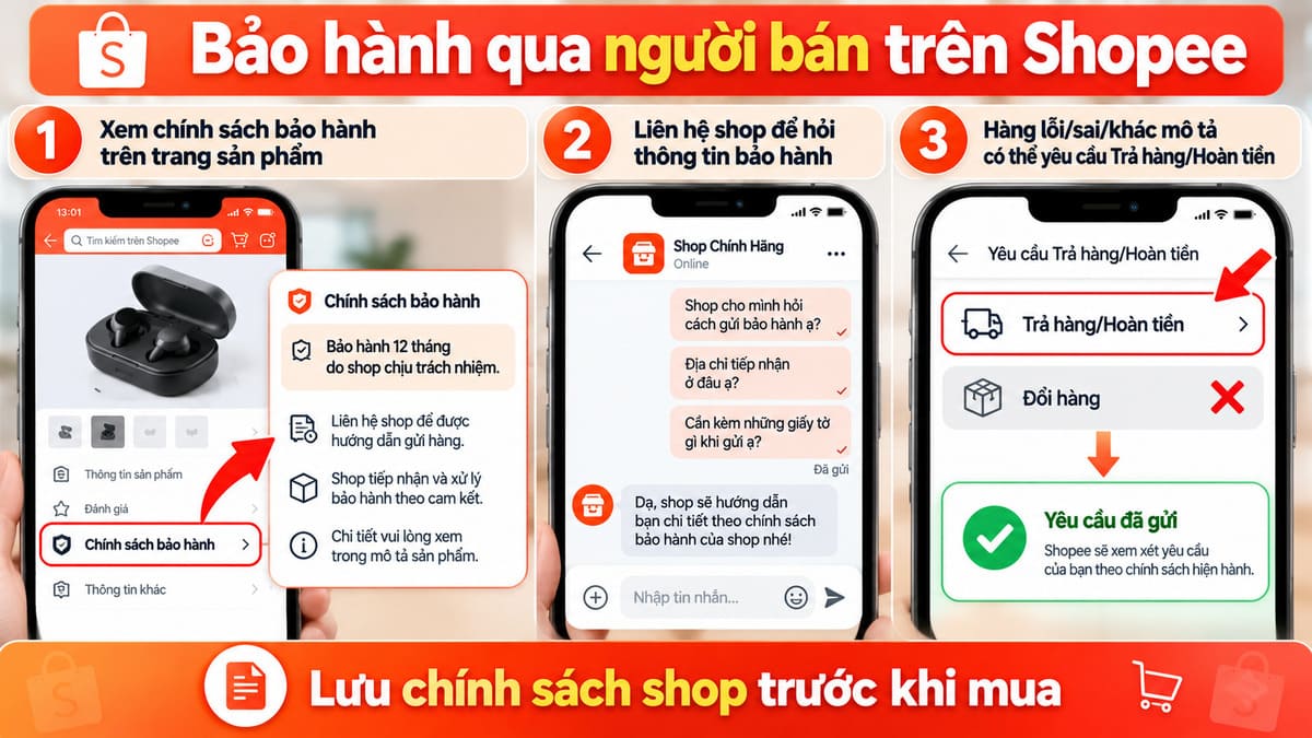 Bảo hành đổi trả do người bán chịu trách nhiệm