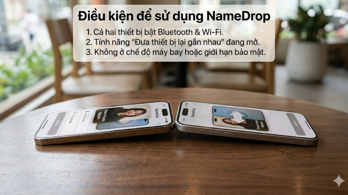 Điều kiện để sử dụng NameDrop