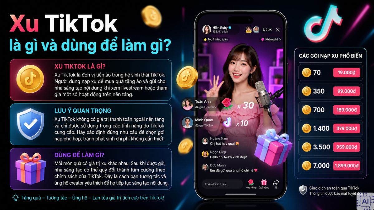 Xu trên TikTok là đồng tiền ảo