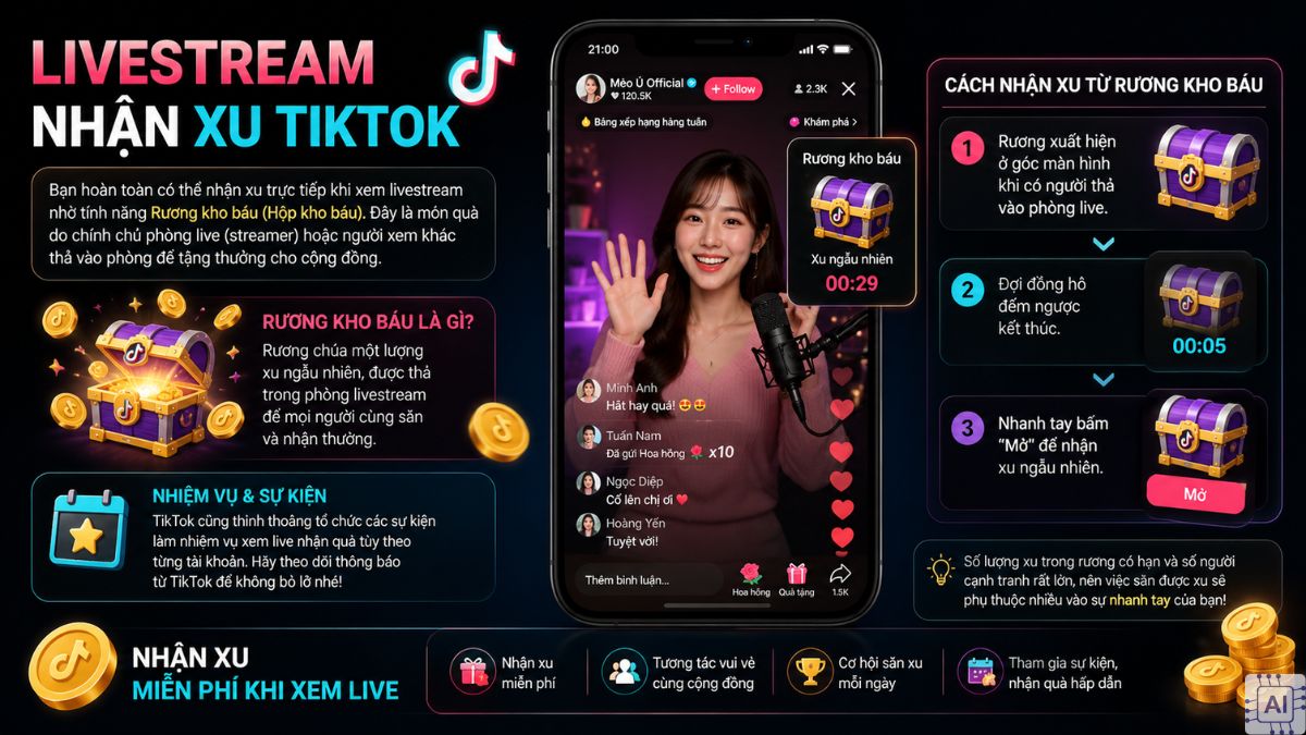Livestream nhận xu TikTok