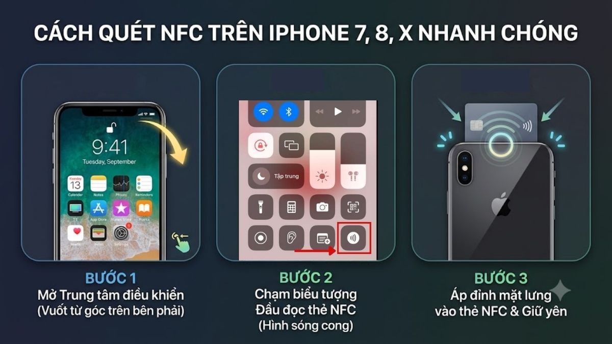Cách quét NFC trên iPhone 7,8,X 