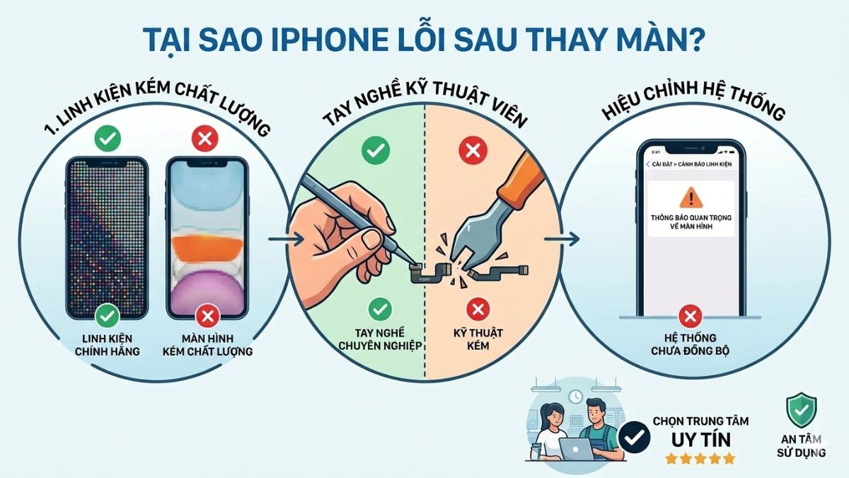Lý do iPhone lại xuất hiện lỗi sau khi thay màn