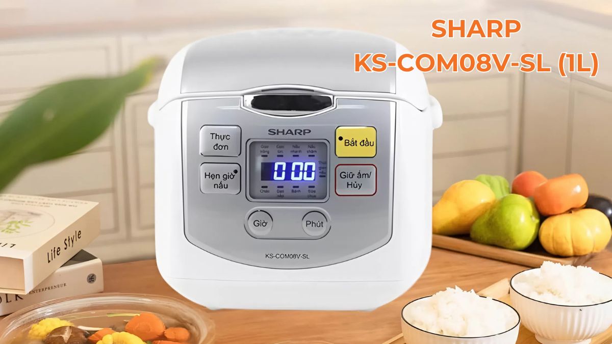 Nồi cơm điện mini Sharp KS-COM08V-SL
