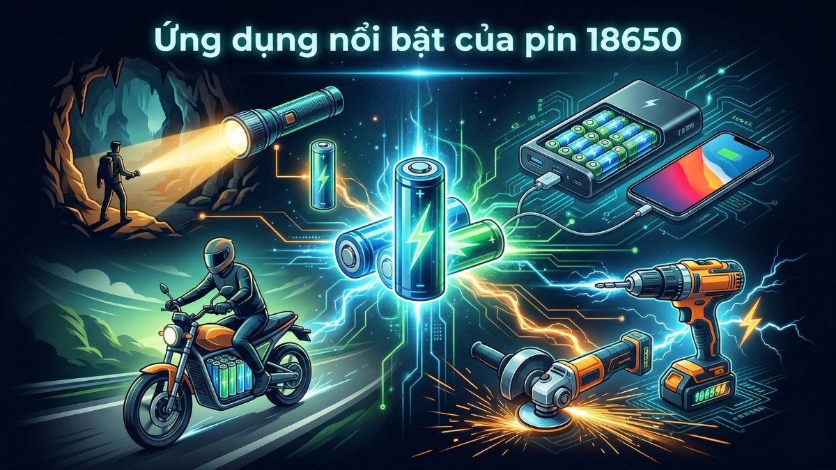 Ứng dụng nổi bật của pin 18650 dung lượng cao nhất
