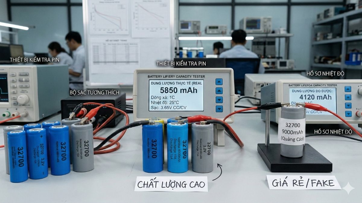 Pin 32700 có dung lượng từ 6.000mAh đến 7.000mAhbao nhiêu mAh trong thực tế