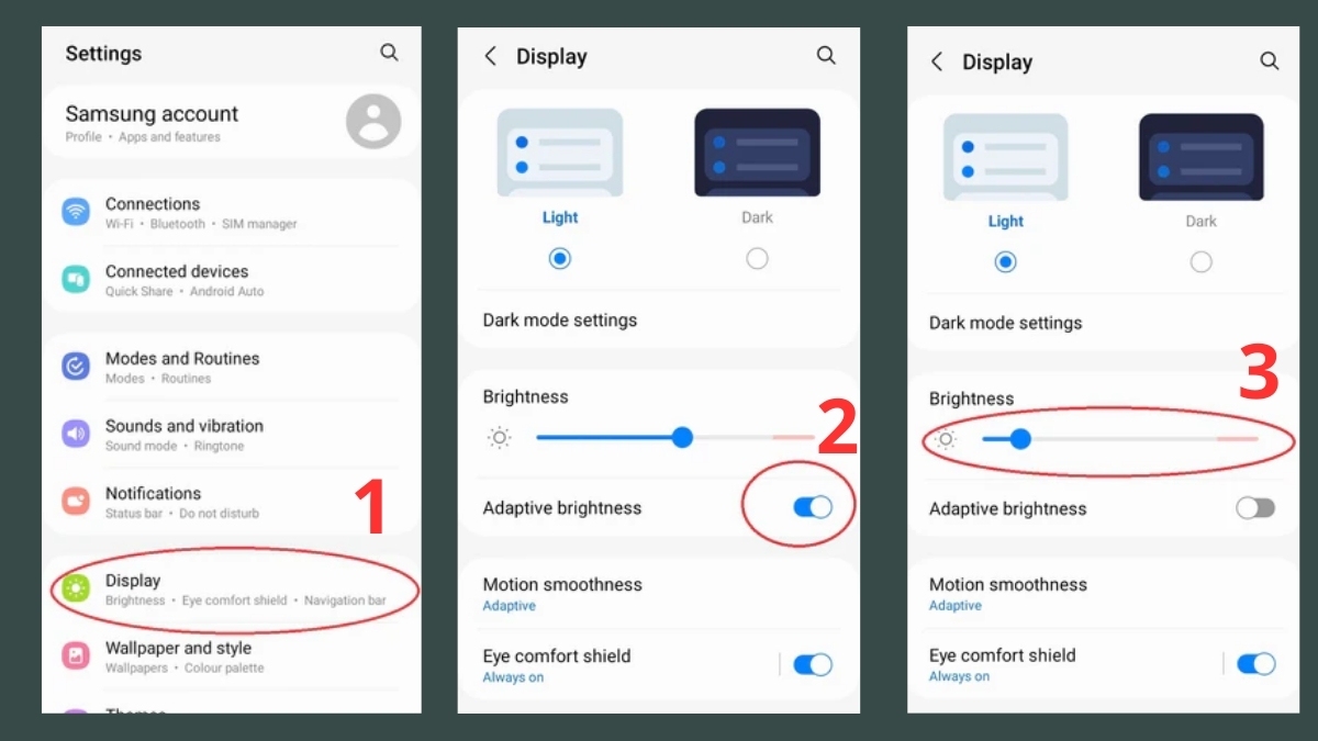 Điều chỉnh độ sáng tự động Android khi pin tụt nhanh khi không sử dụng 