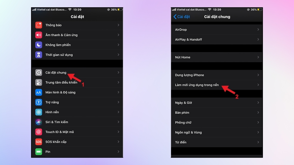 Tắt các ứng dụng chạy ngầm iPhone khi pin tụt nhanh khi không sử dụng - bước 1