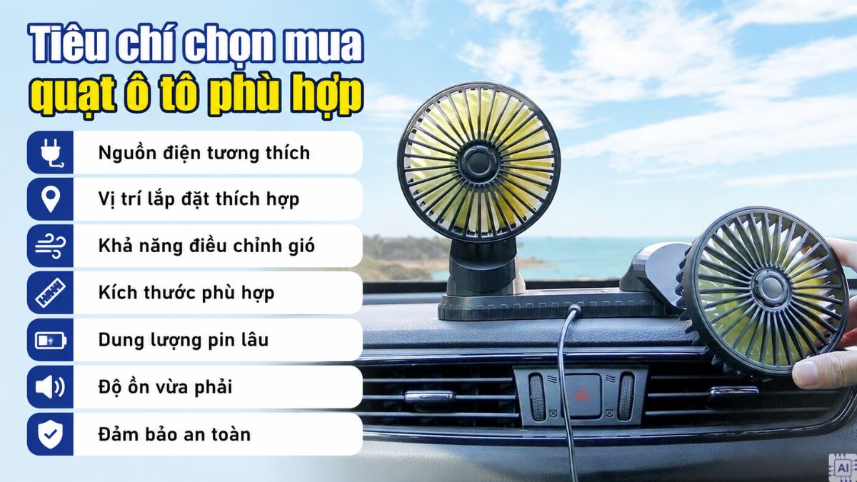 Tiêu chí chọn mua quạt cho ô tô phù hợp