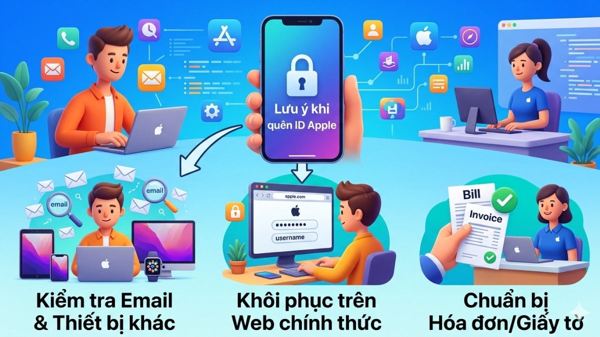 Lưu ý khi quên ID Apple để kích hoạt iPhone