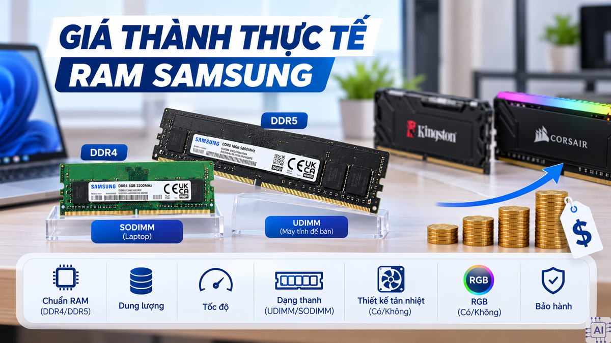 Giá thành thực tế của RAM Samsung