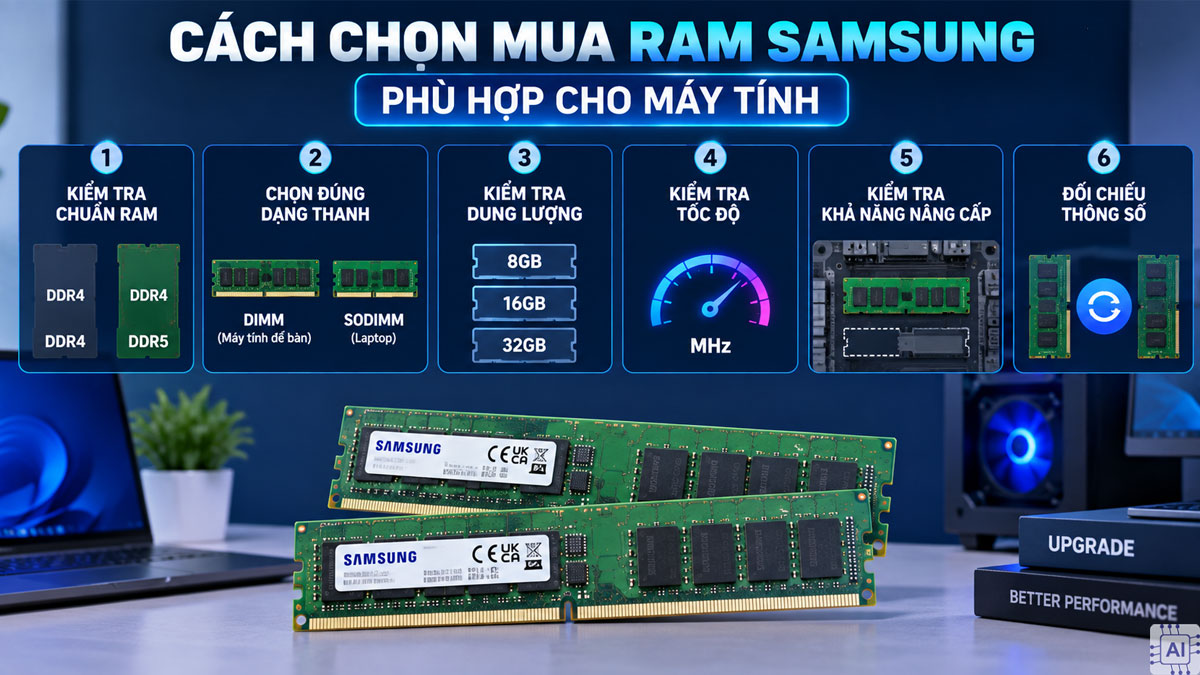 Cách chọn mua RAM Samsung phù hợp cho máy tính
