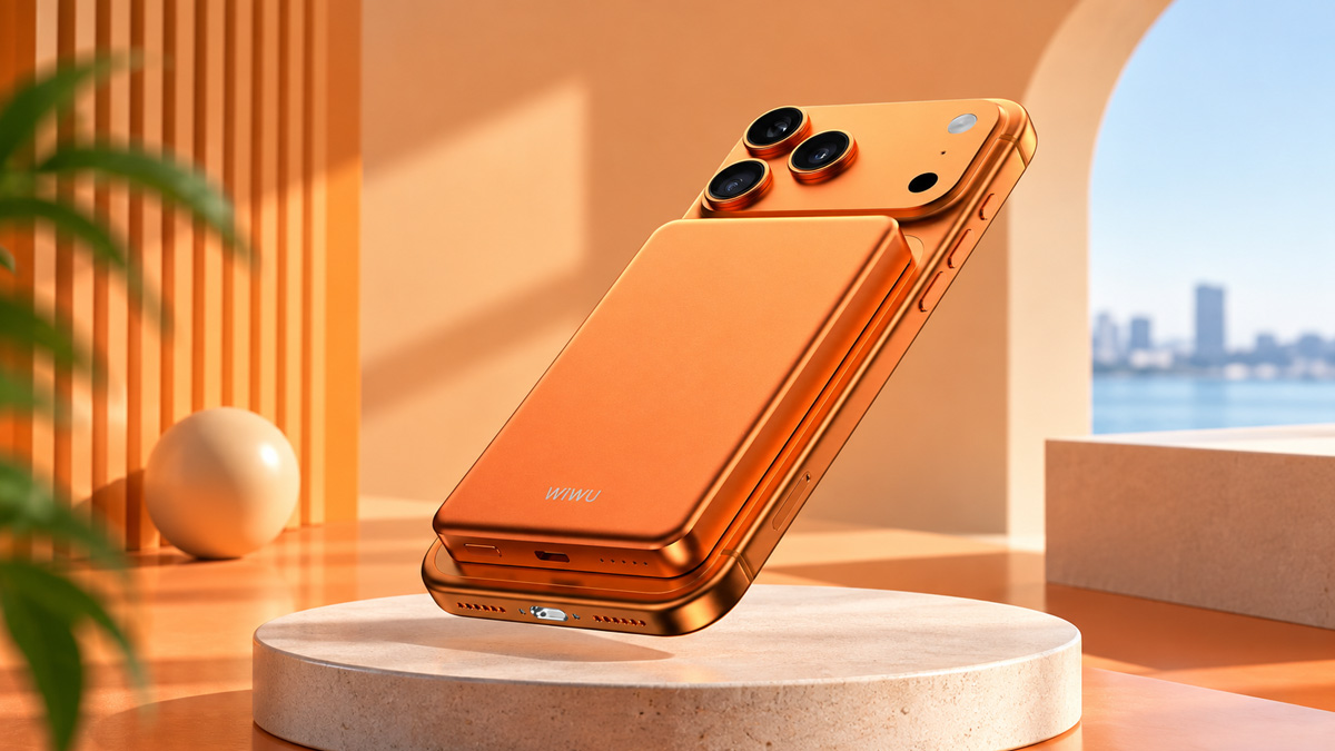 Sạc dự phòng màu cam WiWU P15 5.000mAh